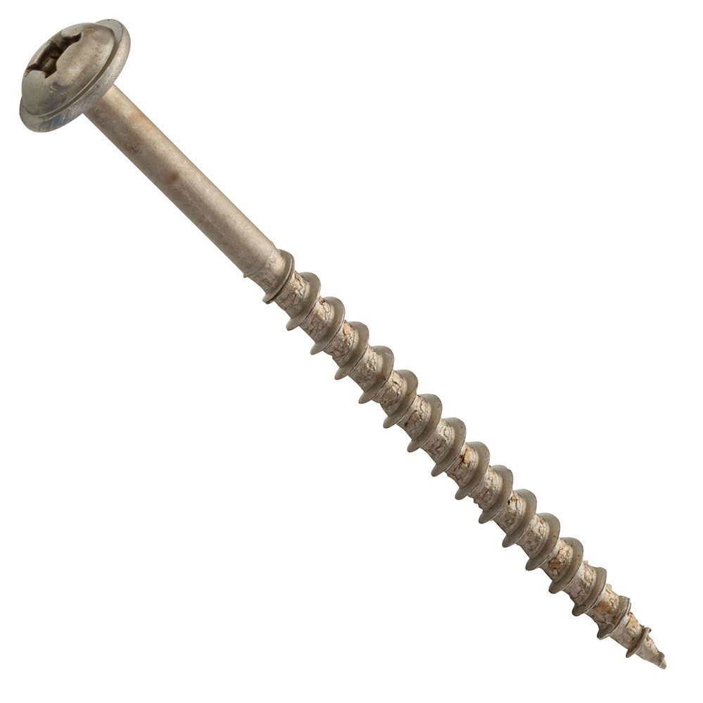 Centerline #8 x 2-1/2'' Washer Head Square X Fluted-Tip Wood Screws, Lube...
