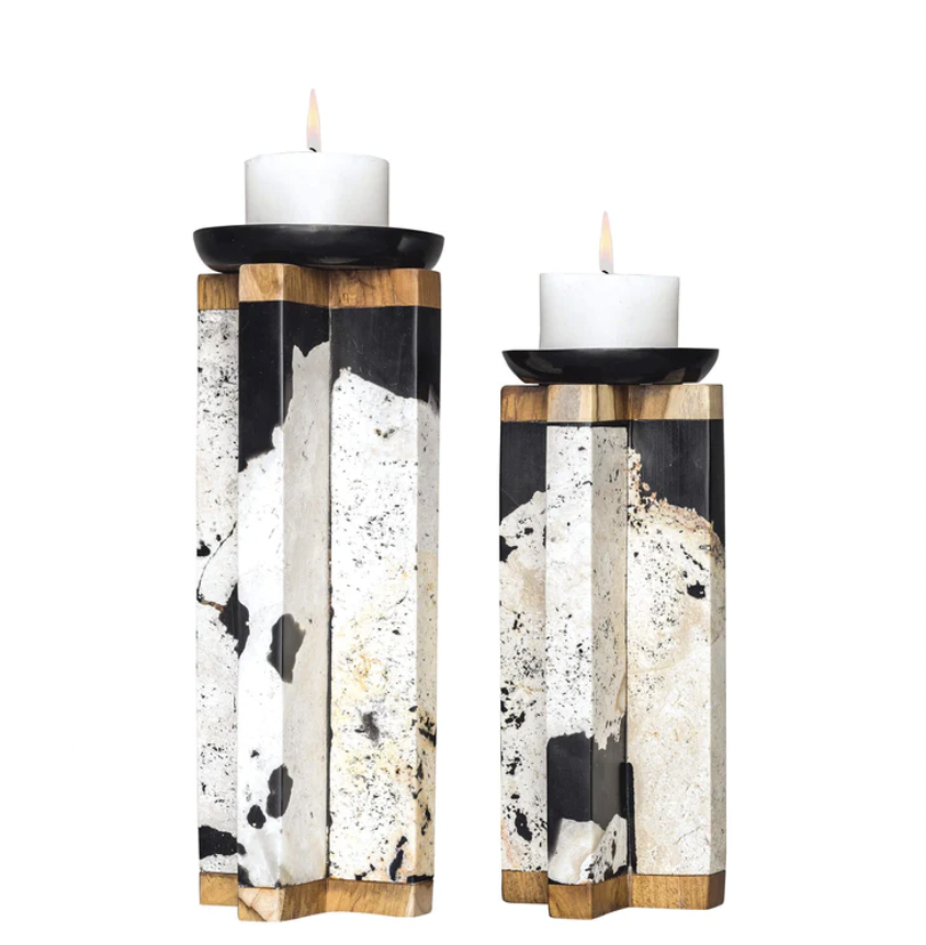 Illini Candleholders, Set of 2