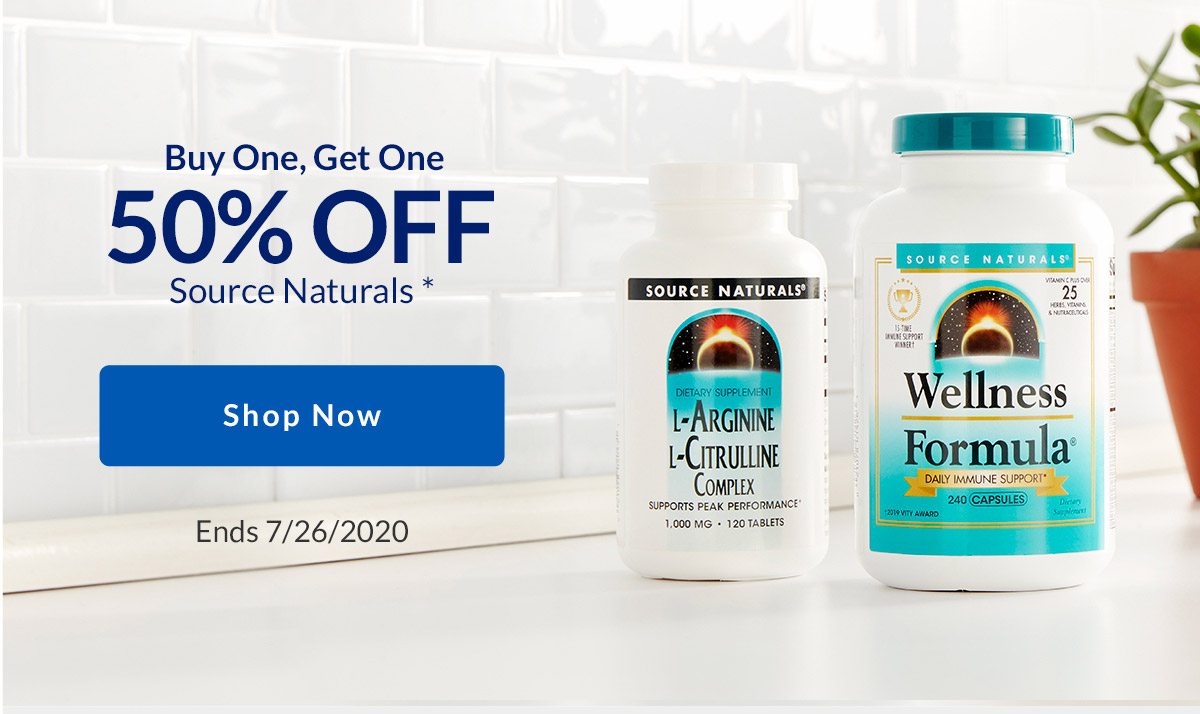 Buy One, Get One 50% OFF Source Naturals - SHOP NOW