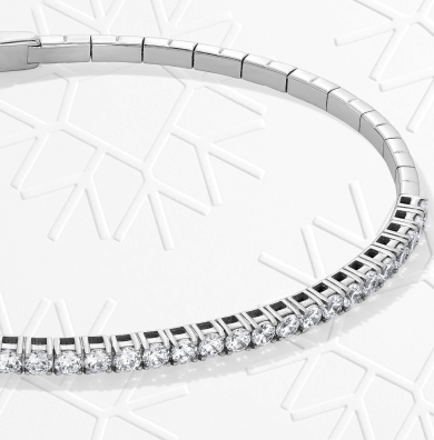 Lab-Grown Diamonds by KAY Flex Bangle Bracelet 2 ct tw 14K White Gold & Titanium