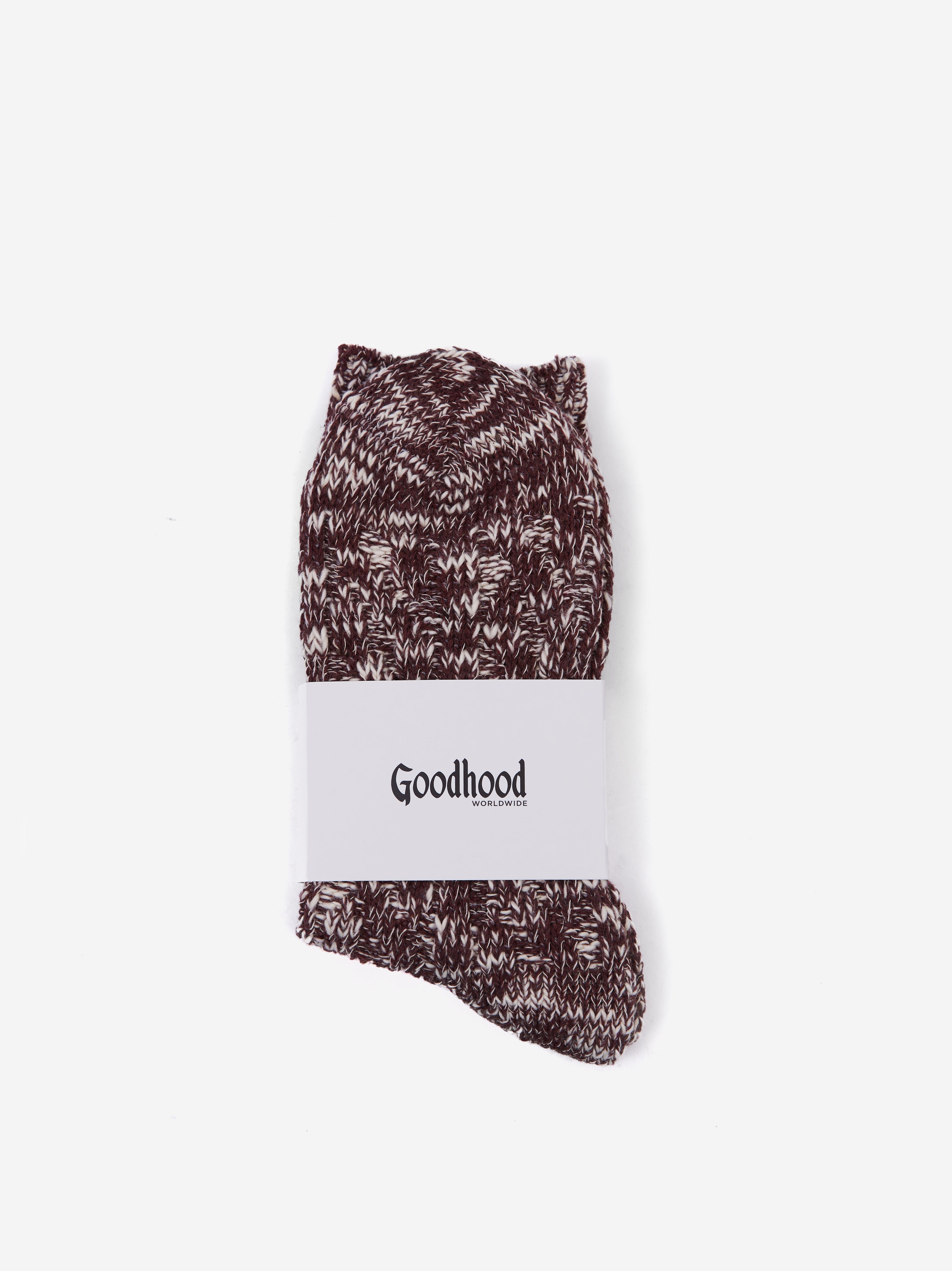 Image of Goodhood Worldwide Twisted Yarn Sock - Brown