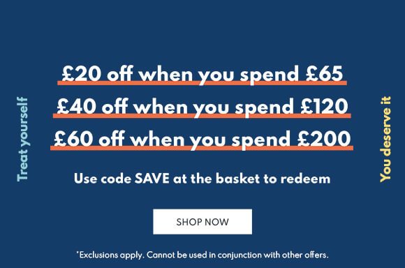Save up to £60 with code SAVE