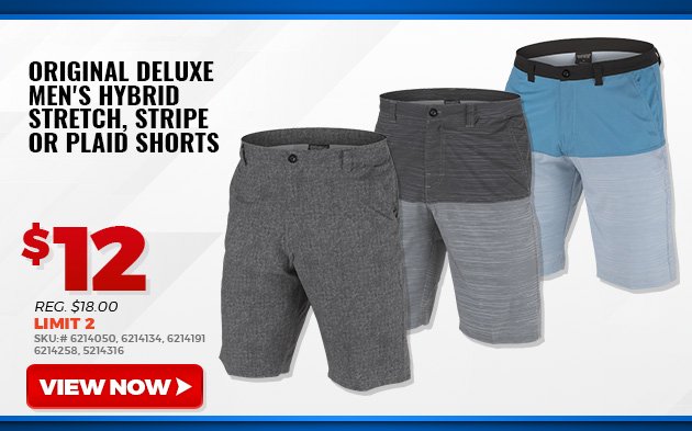 Men's Hybrid Stretch, Stripe or Plaid Shorts