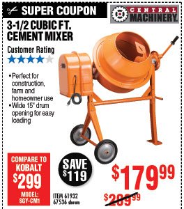 3-1/2 Cubic Ft. Cement Mixer