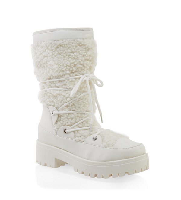 Sherpa Lace Up Boots