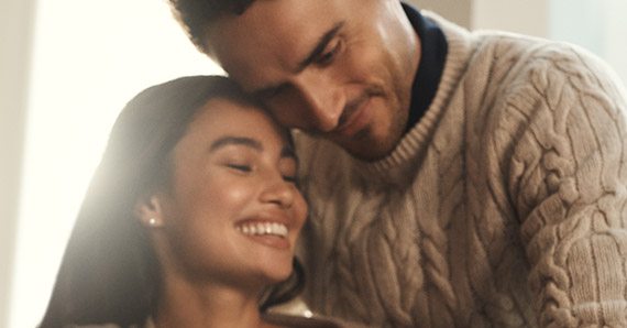 Happy couple during the holidays