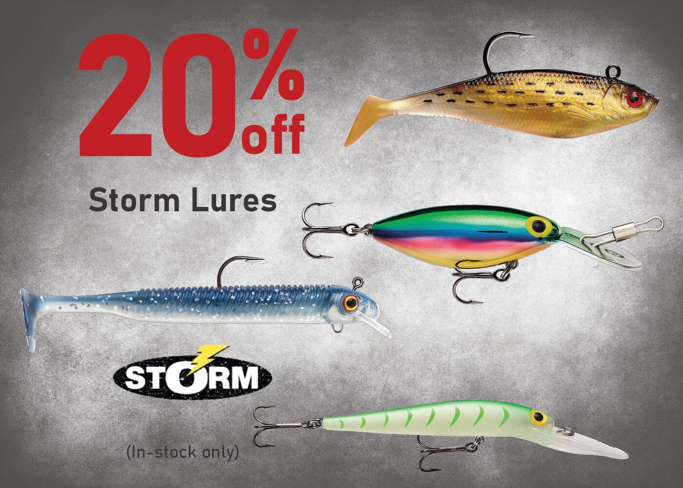 Take 20% off Storm Lures