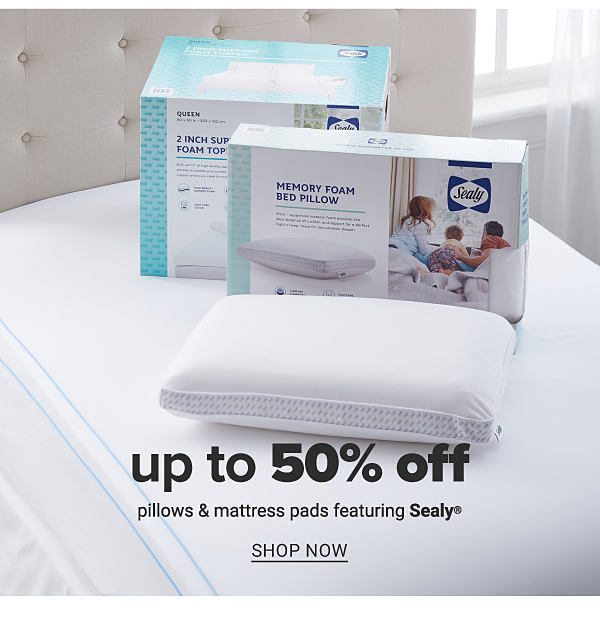 Up to 50% off Pillows & Mattress Pads - Shop Now