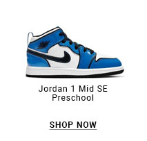 Jordan 1 Mid SE "Signal Blue/Black/White" Preschool Kids' Shoe