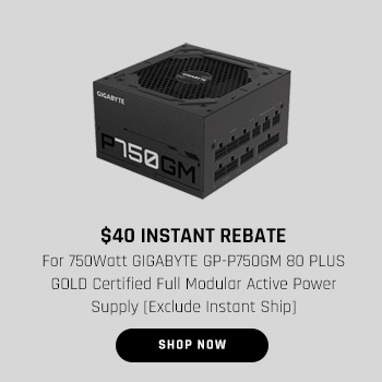 $40 INSTANT REBATE for 750Watt GIGABYTE GP-P750GM 80 PLUS GOLD Certified Full Modular Active Power Supply [Exclude Instant Ship]