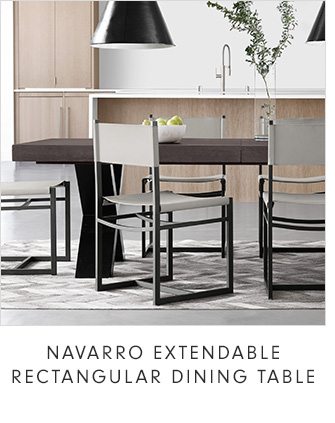 NAVARRO EXTENDABLE RECTANGULAR DINING TABLE
