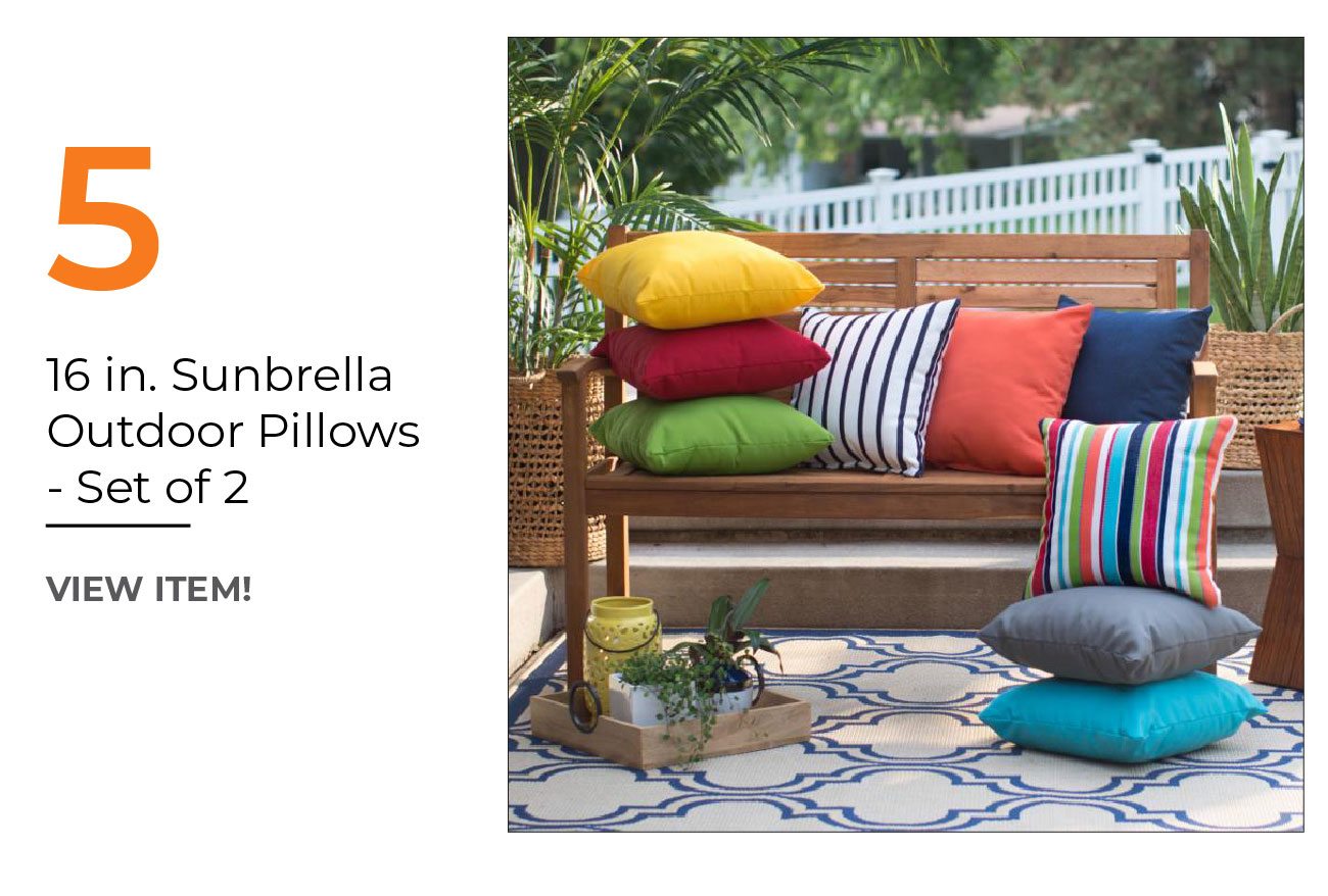 16 in. Sunbrella Outdoor Pillows - Set of 2