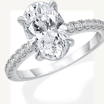 Lab-Created Diamonds by KAY Oval-Cut Engagement Ring 3-1/2 ct tw 14K White Gold