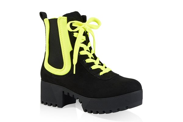 Contrast Trim Platform Boots