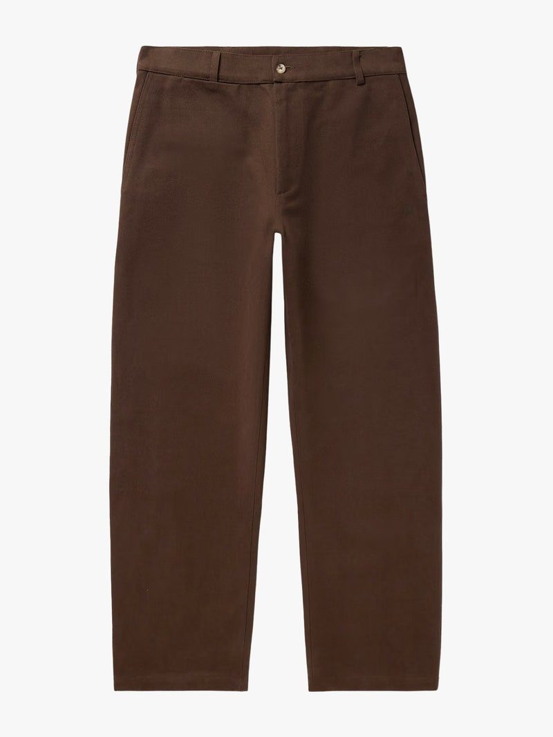 De Bonne Facture Balloon Straight Leg Cotton Drill Trousers