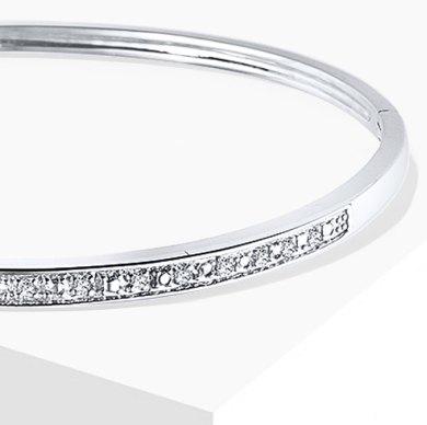 Diamond Sterling Silver Bracelet