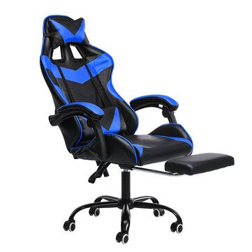 Hoffree Ergonomic High Back Racing Chair Reclining Office Chair Adjustable Height Rotating Lift Chair PU Leather Gaming Chair Laptop Desk Chair with Footrest