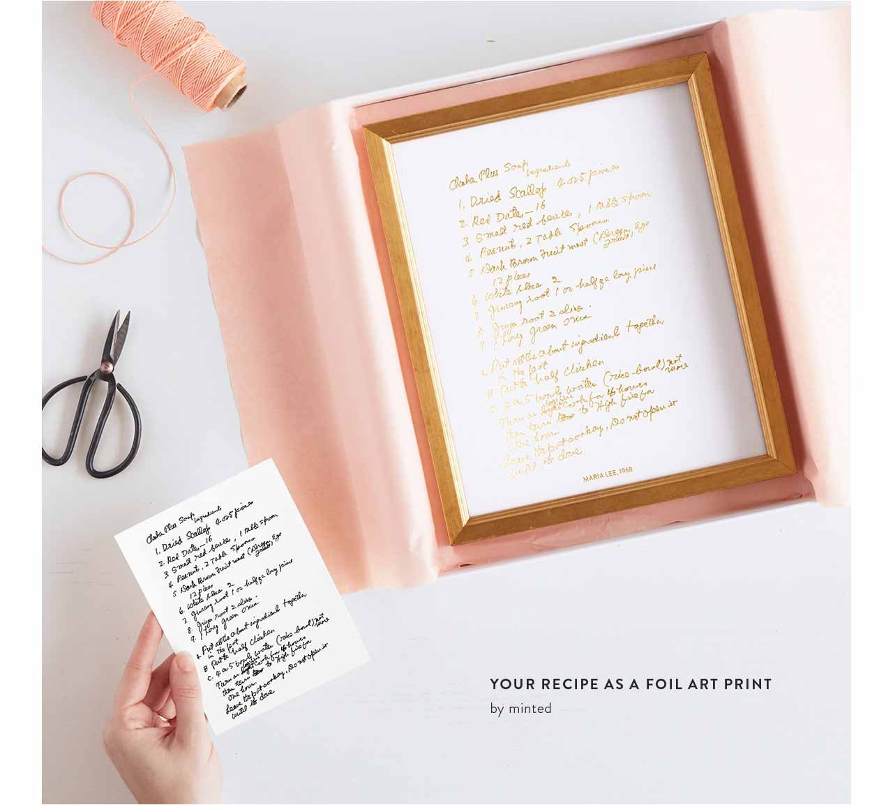  Your Recipe as a Foil Art Print by Minted