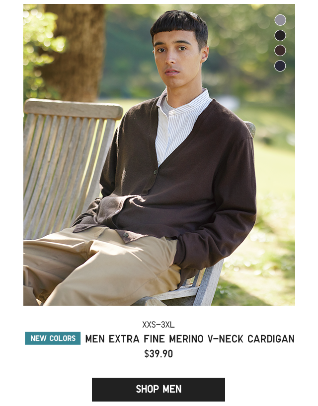 MEN - MEN EXTRA FINE MERINO V-NECK CARDIGAN