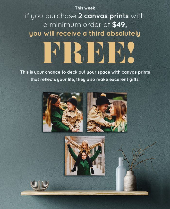 Save more on canvas prints!