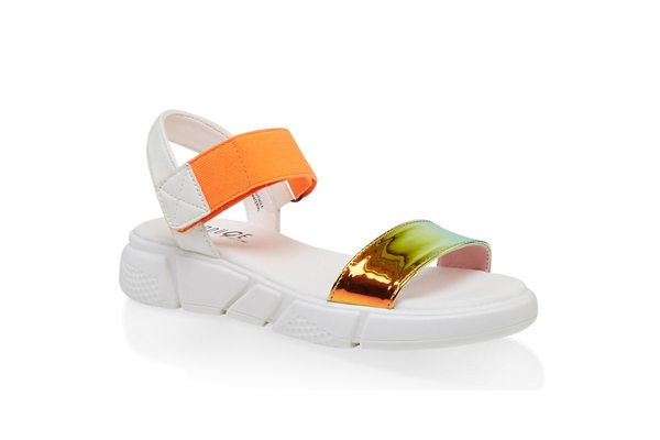 One Band Sporty Velcro Ankle Strap Sandals