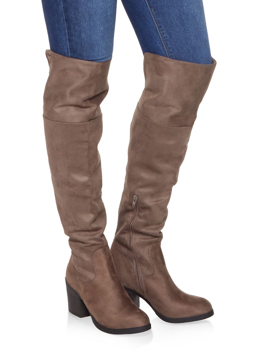 Mid Heel Over the Knee Boots