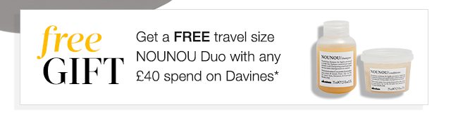 Get a FREE travel size NOUNOU Duo with any £40 spend on Davines*