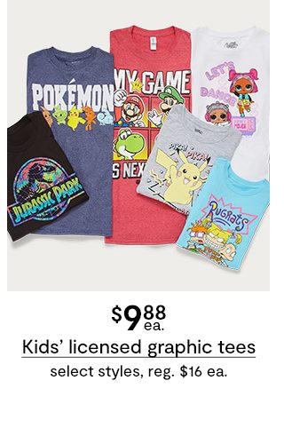 $9.88 ea. Kids' licensed graphic tees select styles, reg. $16 ea.