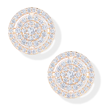 Multi-Diamond Halo Stud Earrings 1/2 ct tw 10K Yellow Gold