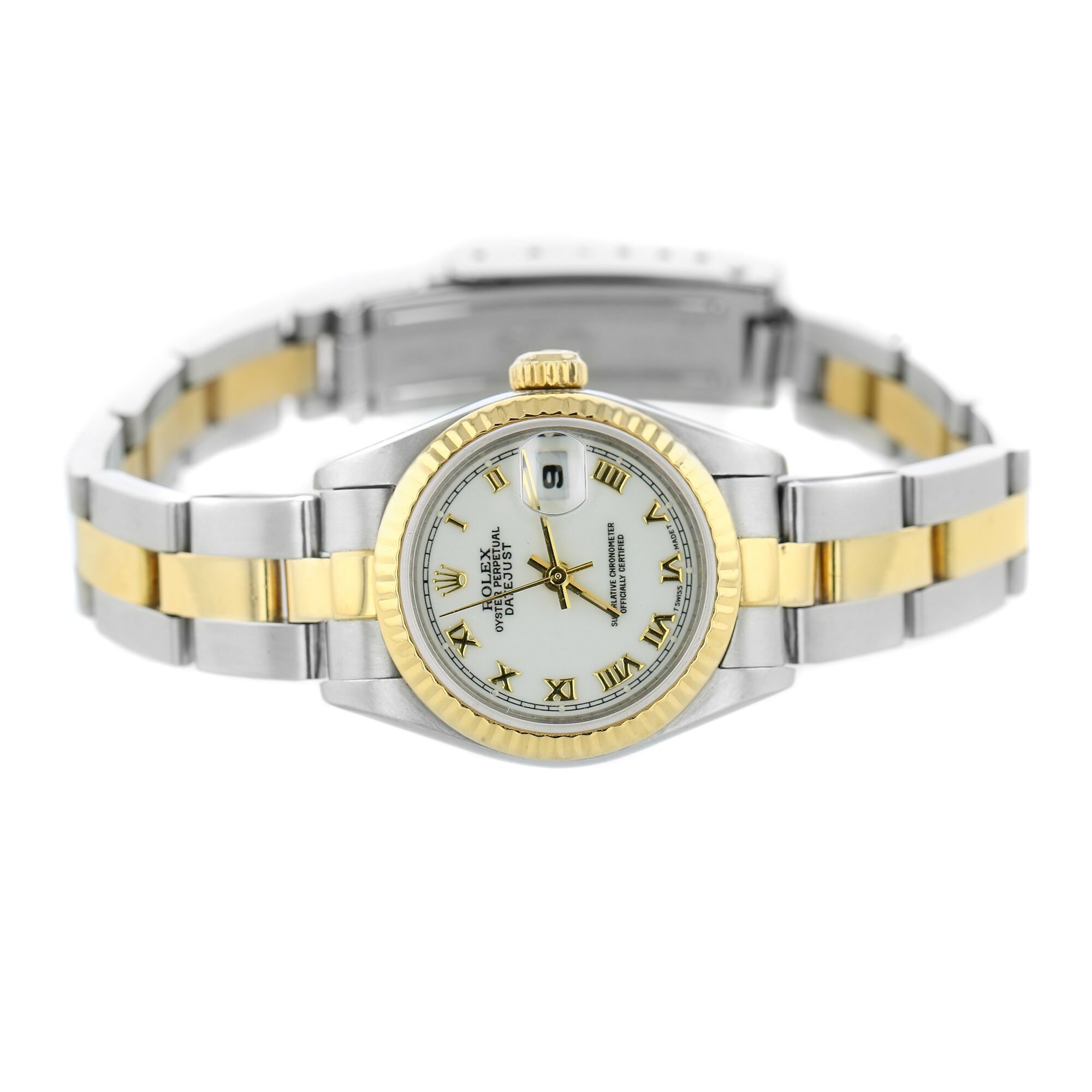 Image of Rolex 26mm White Dial Two-Tone Datejust Womens Watch 69173