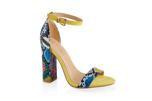 Printed Single Band High Heel Sandals