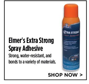 Elmer's Extra Strong Spray Adhesive - Strong, water-resistant, and bonds to a variety of materials.
