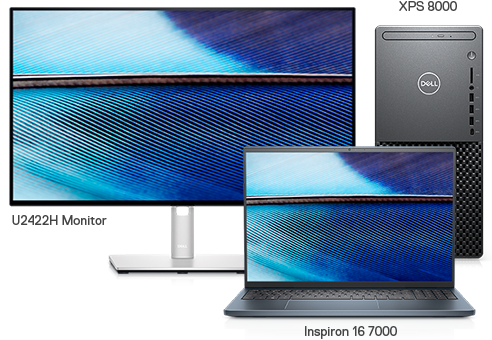 U2422H Monitor, XPS 8000, Inspiron 16 7000