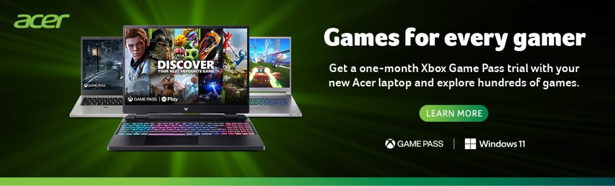 Acer laptops with Xbox Game Pass trial