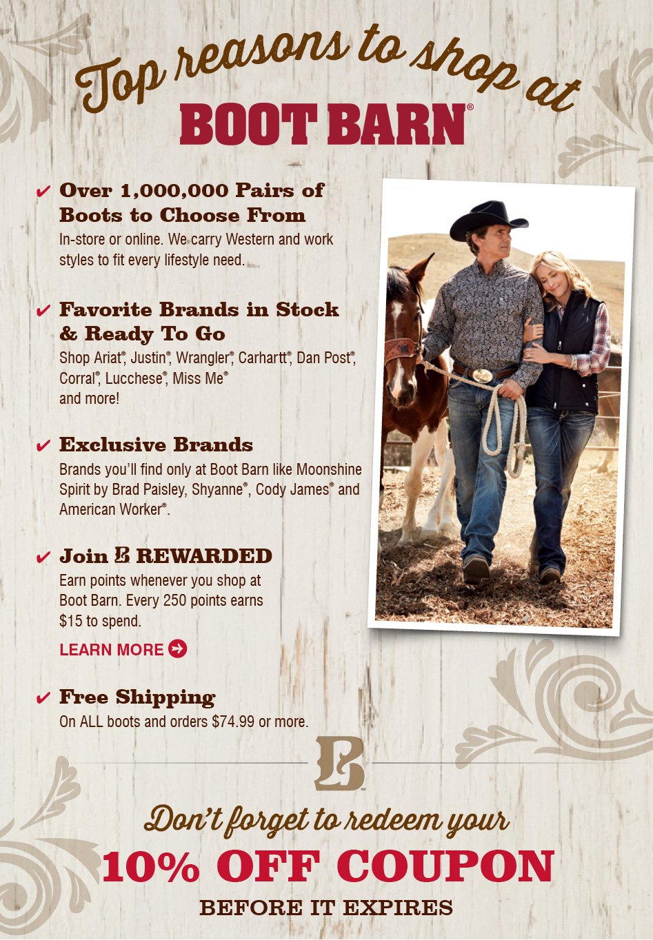 Top Reasons To Shop - Boot Barn Email 