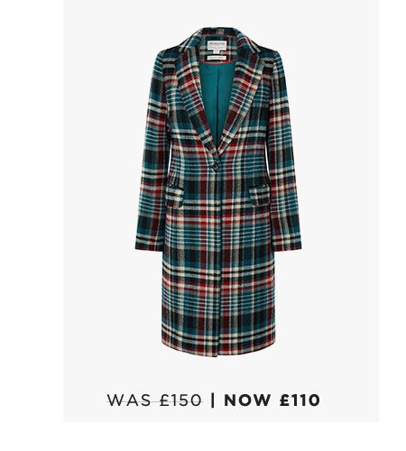 FERGIE WOOL BLEND CHECK COAT - WAS £150 NOW £110