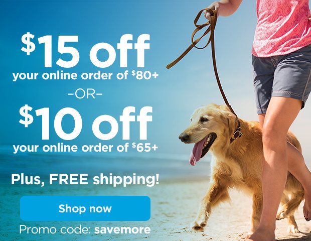 $15 off your online order of $80+ –OR– $10 off your online order of $65+ Plus, FREE shipping! Promo code: savemore. Shop now.