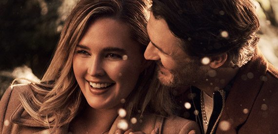 Happy couple during the holidays
