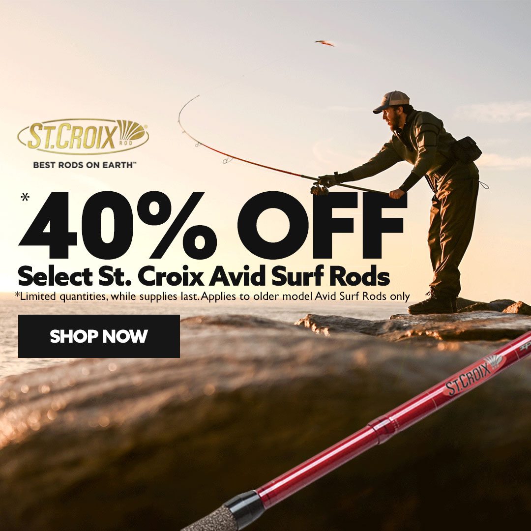 40% OFF Select St. Croix Avid Surf Rods (Older Model)