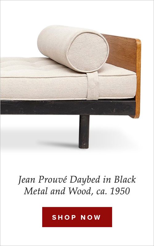 Jean Prouvé Daybed in Black Metal and Wood, ca. 1950
