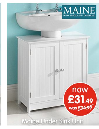 Maine Under Sink Unit  Bathroom Furniture - B&M