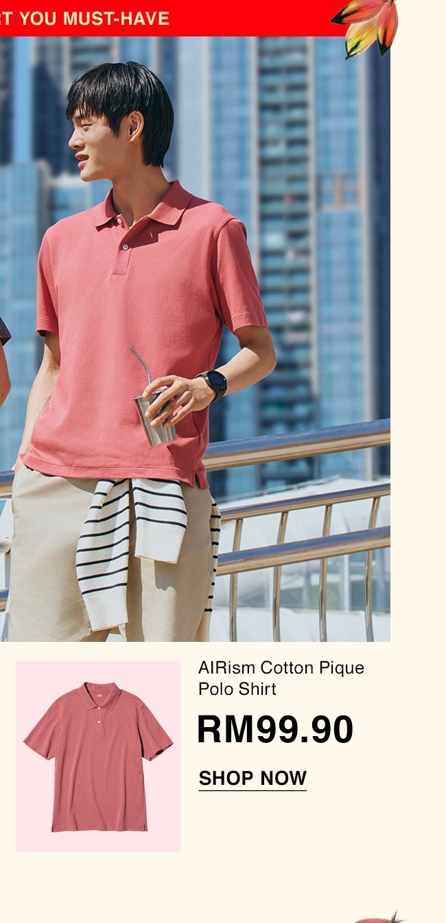 AIRism Cotton Pique Polo Shirt