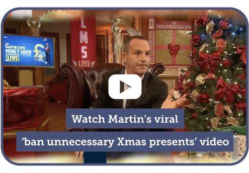 Watch Martin's viral 'ban unnecessary Christmas presents' video, found in the blog this image links to.