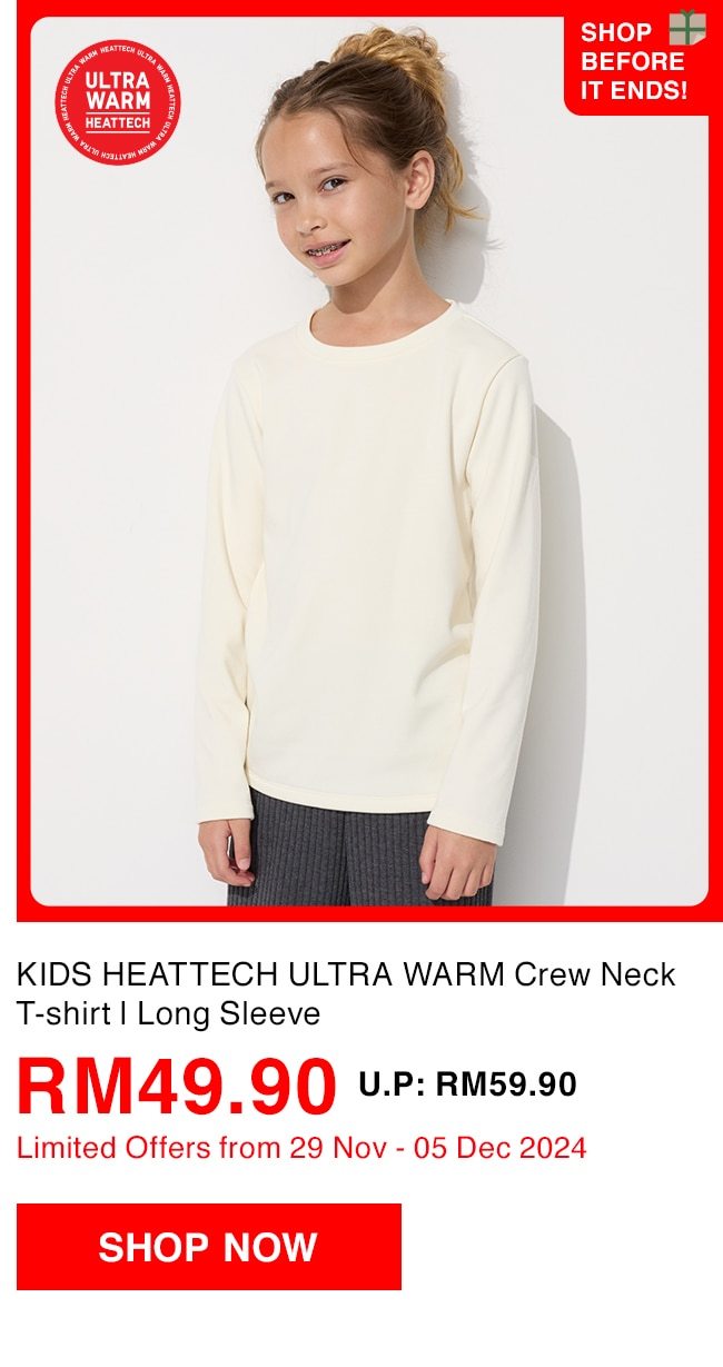 KIDS HEATTECH ULTRA WARM Crew Neck T-shirt | Long Sleeve