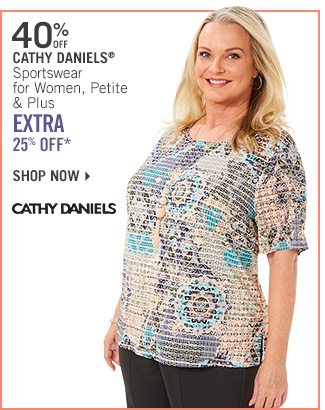 Shop 40% Off Cathy Daniels - Extra 25% Off*