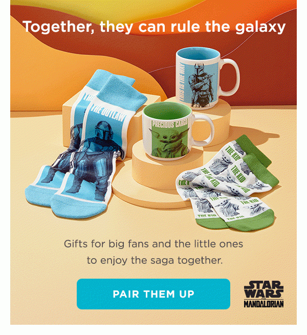 Gifts for the big guy and the little one to enjoy the saga together.