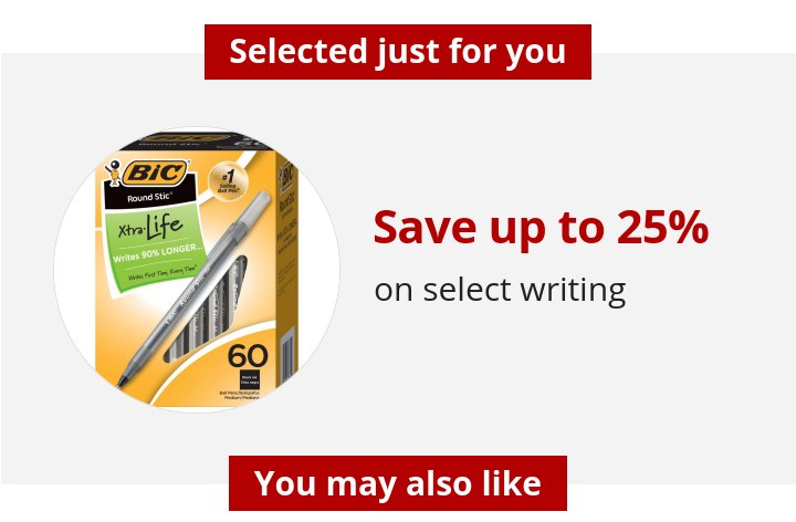Save up to 25% on select writing 