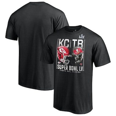 Kansas City Chiefs vs. Tampa Bay Buccaneers Fanatics Branded Super Bowl LV Matchup Play Clock T-Shirt - Black