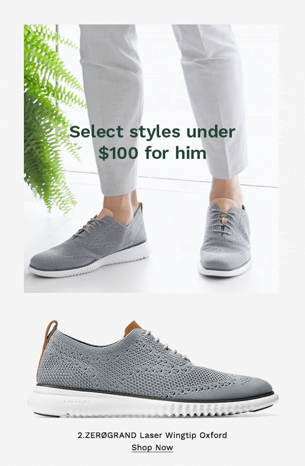 Select styles under $100 for him | SHOP NOW