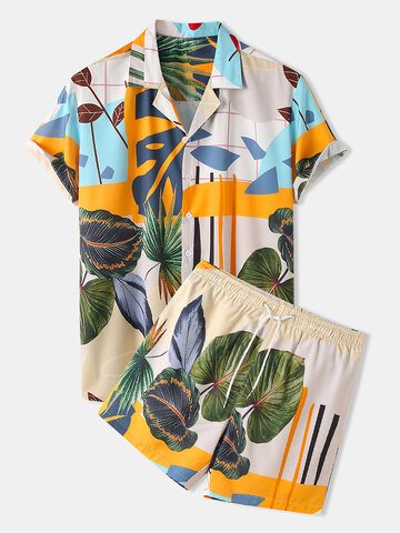 Tropical Floral & Leaf Print Loungewear